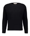 Marni Black Cable Logo Crewneck Sweater In Black