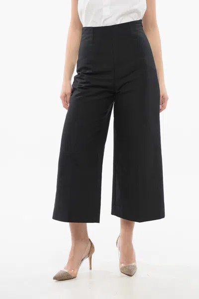 Marni Cady Cotton Cropped Pants In Black