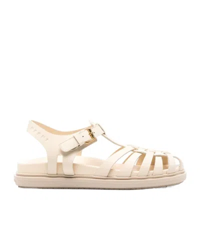 Marni Caged Leather Sandals In Neutrals