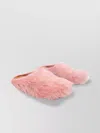 Marni Calf Hair Flat Sole Round Toe Sandals In Pink