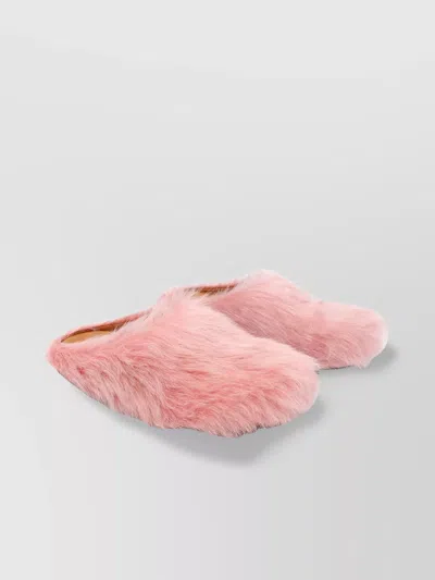 Marni Calf Hair Flat Sole Round Toe Sandals