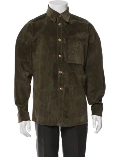 Pre-owned Marni Calf Leather Jacket W/ Tags In Green