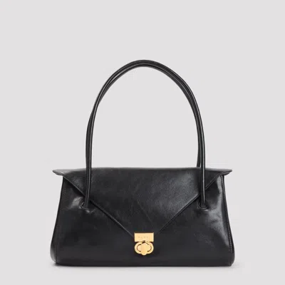 Marni Calf Leather Mini Shoulder Bag With Dimensions 32cm X 17cm X 12cm In Black