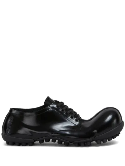 Marni Calf-leather Round-toe Derby Shoes In Black