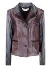 Marni Calfskin Long Sleeve Jacket Pockets In Brown