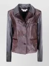 Marni Calfskin Long Sleeve Jacket Pockets In Brown
