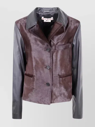 MARNI CALFSKIN LONG SLEEVE JACKET POCKETS