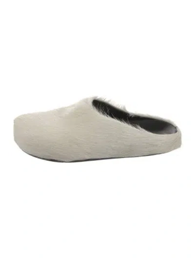 Pre-owned Marni Calfskin Slides In White