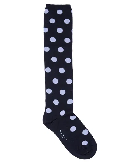Marni Calze In Nylon A Pois In Blue