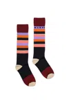 Marni Logo-striped Socks In Black
