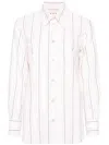 Marni Striped Cotton-poplin Shirt In White