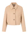 Marni Wool Felt Cropped Single-breasted Jacket In Nude