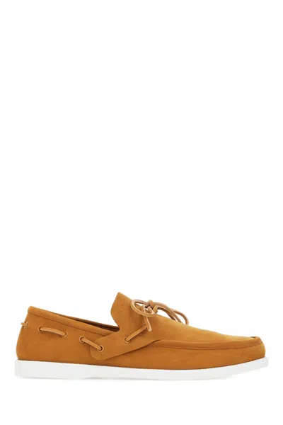 Marni Camel Suede Lace-up Shoes In Tobacco