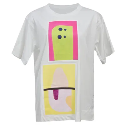 Marni Camelia Print T-shirt In White Cotton In Multi