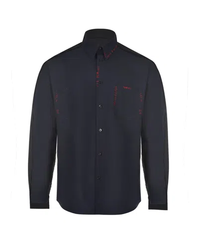 Marni Camicia Blu Scuro Con Retro Contraso In Blue