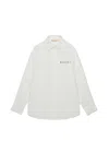 Marni Camicia In Popeline Con Logo Ricamato In Neutral