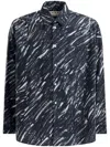 Marni Flocked Denim Oversized Shirt With Crayon Print