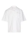 Marni White Poplin Bowling Hidden Logo Shirt In Blanco