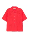 Marni Logo-embroidered Cut-out Shirt In Red