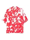 Marni Printed Short Sleeve Button Front Shirt In Red