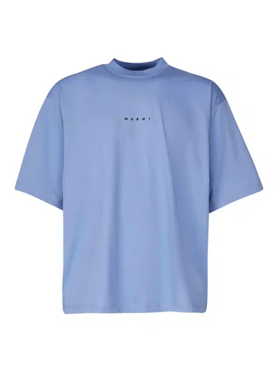 Marni T-shirt With Print In Blue