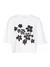 Marni White Cotton T-shirt With Daisy Garden Print In Blanco
