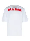 Marni White Cotton T-shirt With Maxi  Print