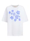 Marni Tee With Logo Floral Print In White