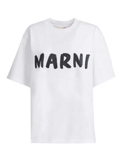 Marni T-shirt With Print In White