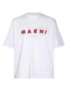 Marni Logo Cotton Oversized T-shirt In White