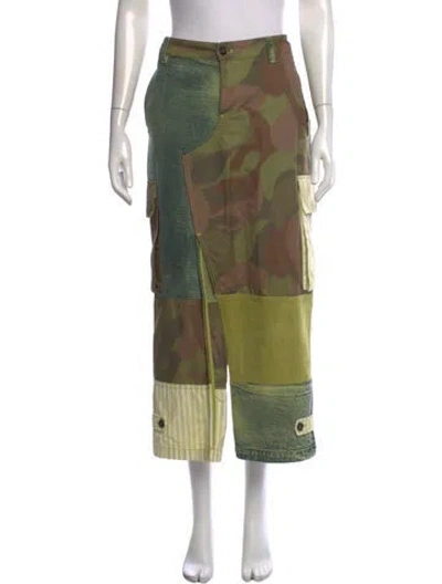 Pre-owned Marni Camouflage Print Midi Length Skirt In Green