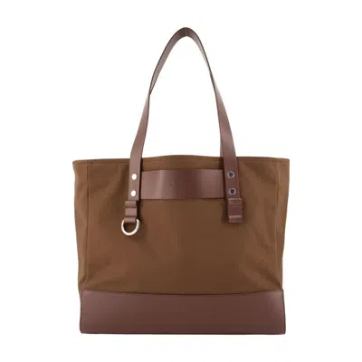 Marni Canvas And Leather-trimmed Tote Bag  Brown