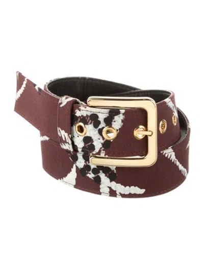Pre-owned Marni Canvas Belt In Burgundy