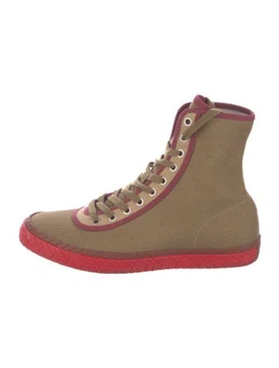 Pre-owned Marni Canvas Boots In Red