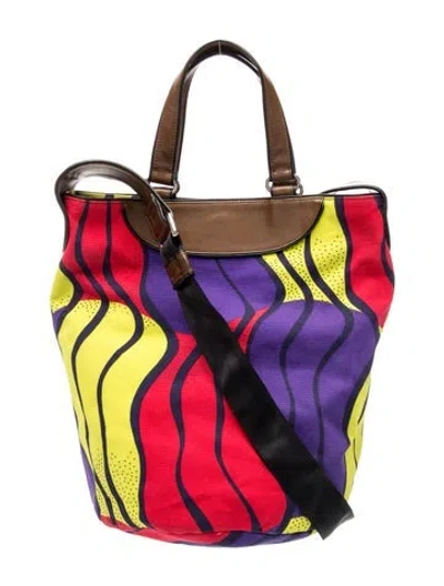 Pre-owned Marni Canvas Bucket Bag In Multi