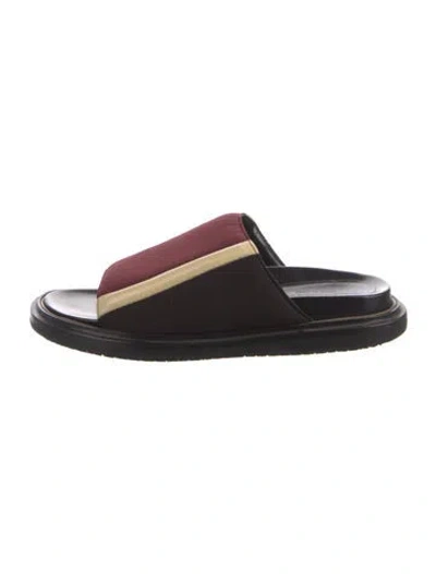 Pre-owned Marni Canvas Colorblock Pattern Slides
