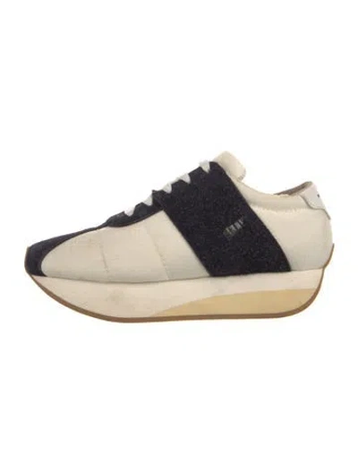 Pre-owned Marni Canvas Colorblock Pattern Sneakers In Neutral