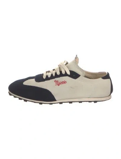 Pre-owned Marni Canvas Colorblock Pattern Sneakers In Neutral