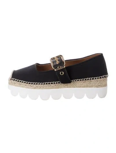 Pre-owned Marni Canvas Grosgrain Trim Espadrilles In Black