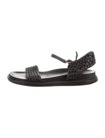 Pre-owned Marni Canvas Sandals In Black