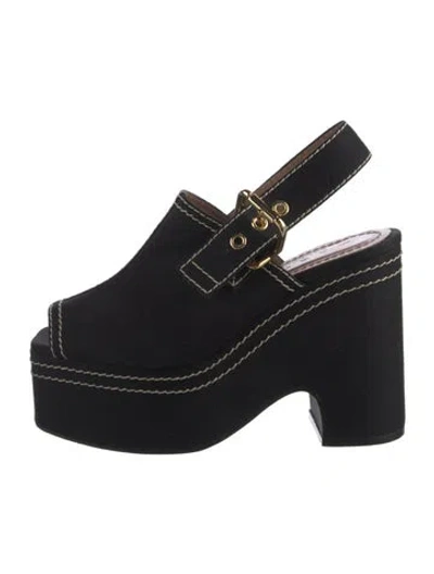 Pre-owned Marni Canvas Slingback Pumps In Black