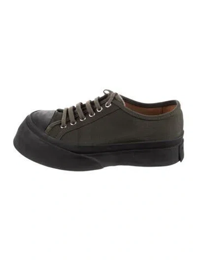 Pre-owned Marni Canvas Sneakers In Green