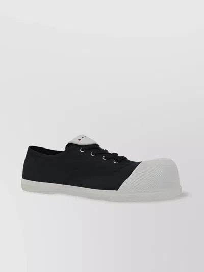 Marni Canvas Sneakers Modern Rubber Sole In Black