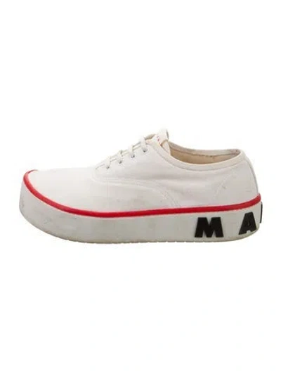 Pre-owned Marni Canvas Sneakers In White