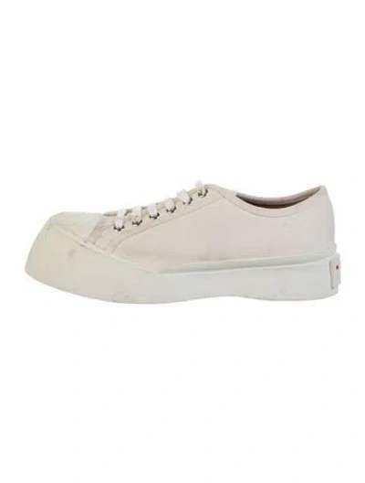 Pre-owned Marni Canvas Sneakers In White