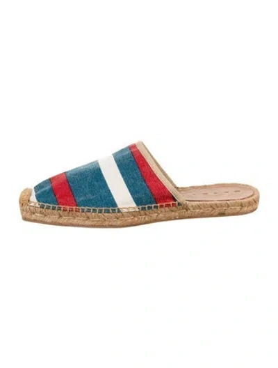 Pre-owned Marni Canvas Striped Espadrilles In Blue