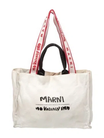 Pre-owned Marni Canvas Tote In Neutrals