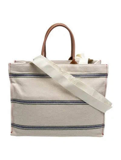 Pre-owned Marni Canvas Tote In Neutrals