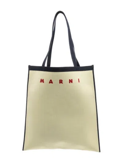 Pre-owned Marni Canvas Tote In Neutrals