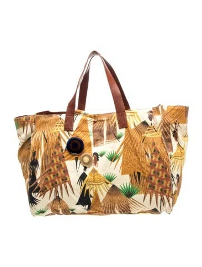 Pre-owned Marni Canvas Tote Xl In Neutral